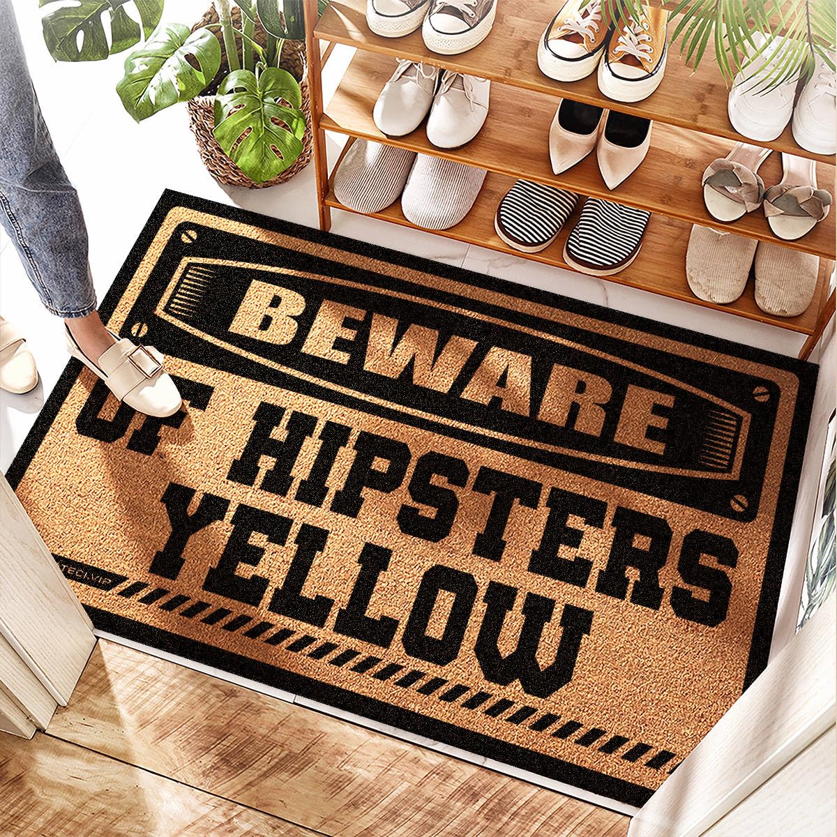 Paillasson d'intérieur Beware Of Hipsters grand tapis entrée caoutchouc
