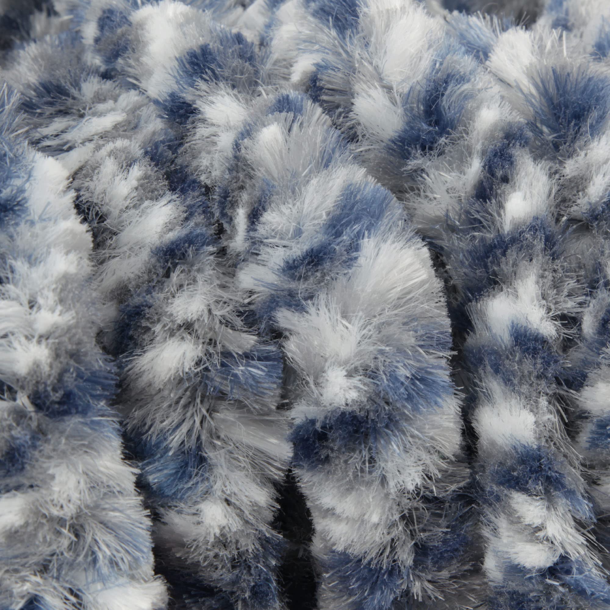 Flausch Rideau 140 x 220, Polyester, Meliert blau - weiß - silber, 140 x 220 cm