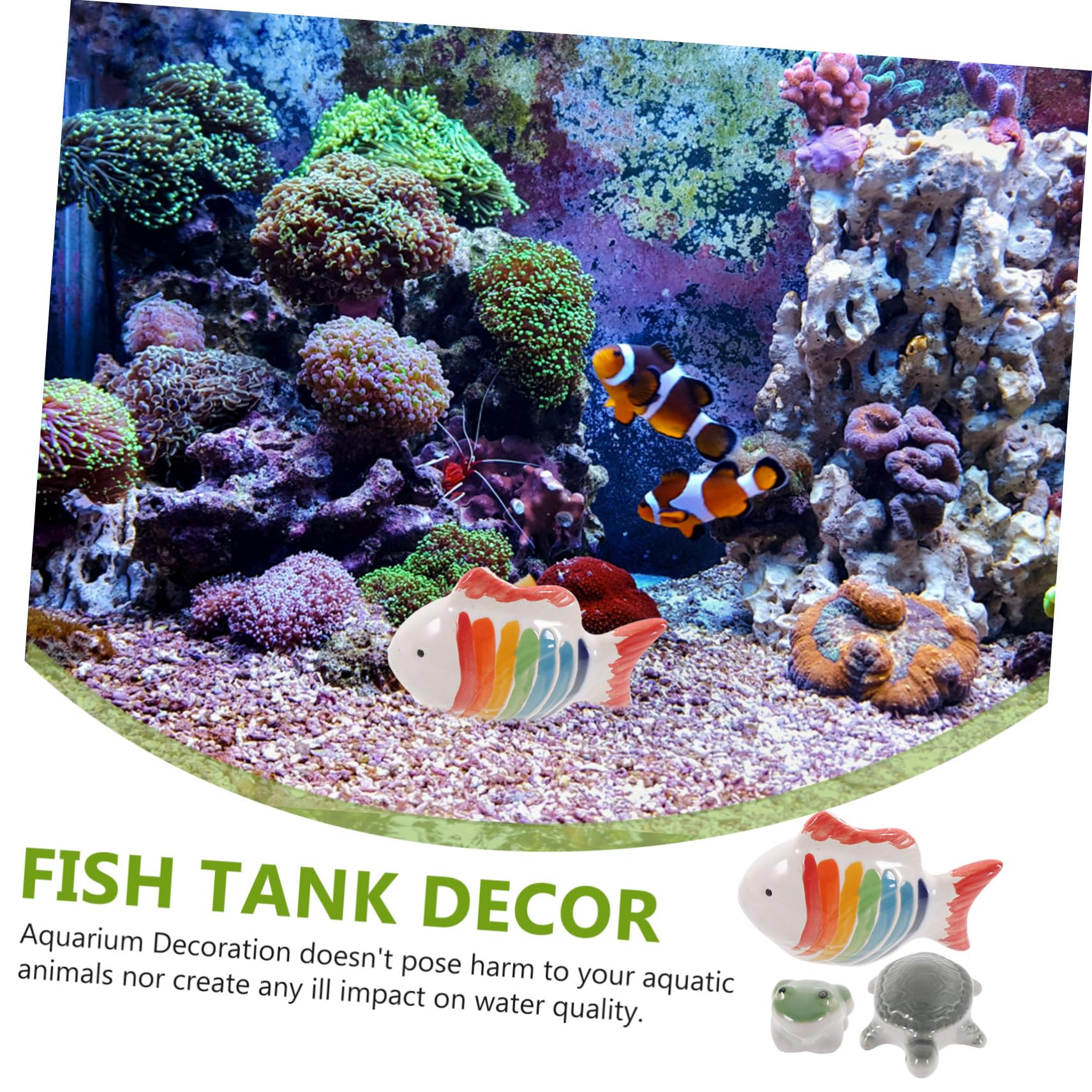 BESPORTBLE 4 Ensembles Méduse Réservoir Poisson Artificiel Décoration Aquarium Tortue Ornement Céramique Aquarium Accessoire D'aménagement D'aquarium Décorations D'aquarium 3 Pièces * 4