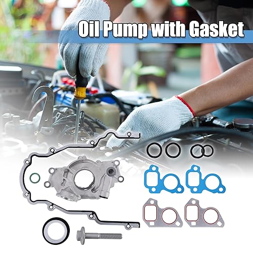 Miniatura 5 de X AUTOHAUX Bomba de aceite con tapa de distribución Kit No.12586665 Reemplazo para Chevrolet Silverado 1500 para GMC Sierra 1500 Junta de bomba de