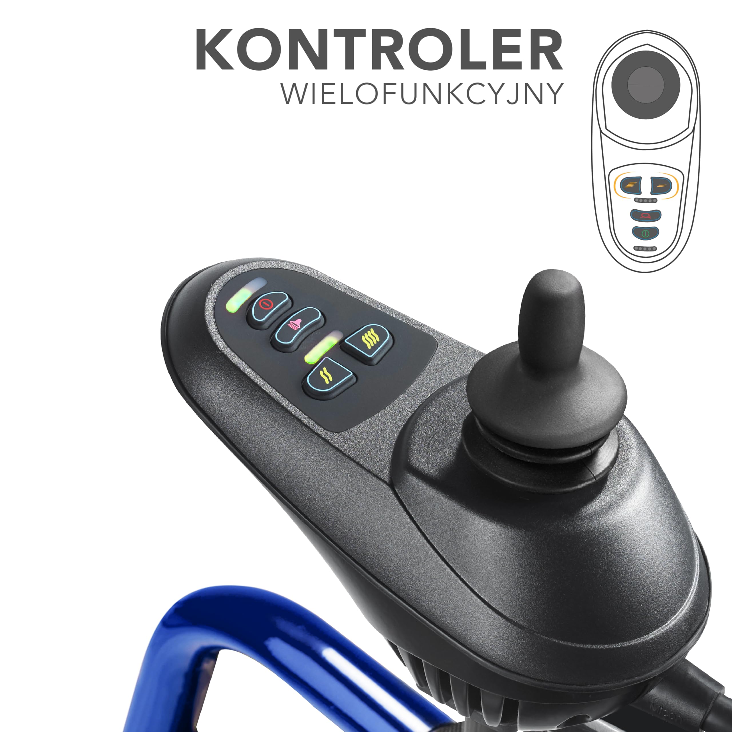 AIESI® Wózek Inwalidzki elektryczny składany dla osób starszych i niepełnosprawnych AGILA R-EVOLUTION, Składane podłokietniki i oparcie, Zdejmowany podnóżek, Pas bezpieczeństwa, Gwarancji 24 miesiące