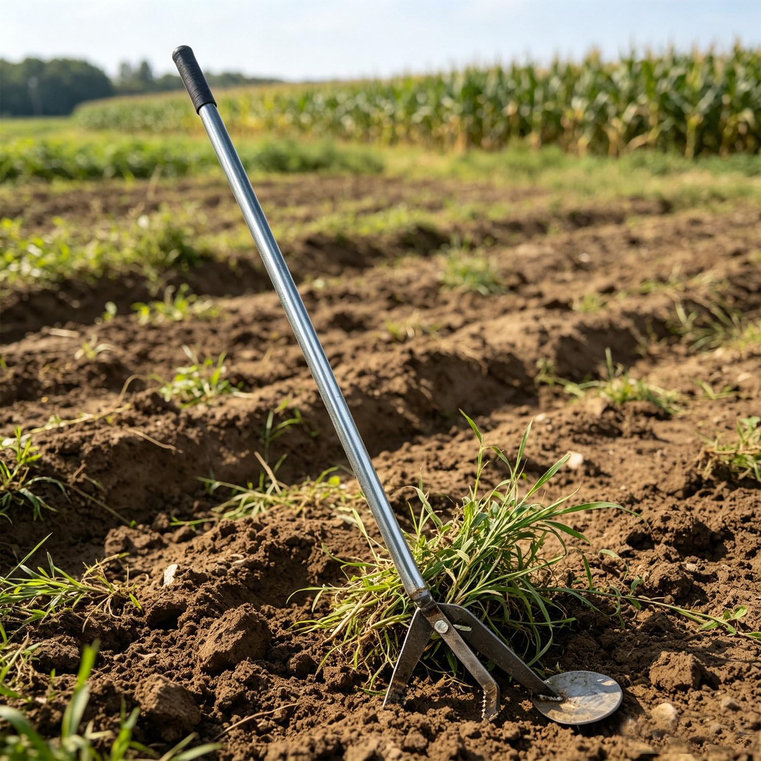 DowPie Solid Steel Root Extractor, Ergonomic Stand Up Weeder with Adjustable Jaw, Anti-Slip Serrated Grip, Effortlessly Remove Saplings, Vines and Thick Stems Without Bending one-piece