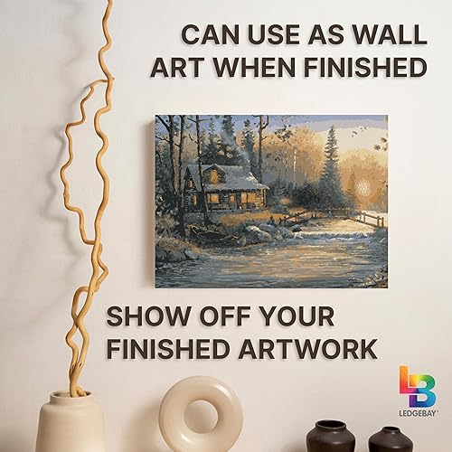 Miniatura 181 de Ledgebay - Pintura por número para adultos – Kits de pintura por números, pintura sin arrugas por números para adultos principiantes, 12 x 16