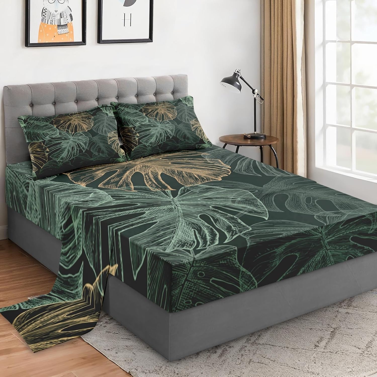 WeCozy Twin Size Bed Sheet Sets with Pillowcases, Astrology Zodiac Tree of Life 3 Pcs Soft Microfiber Bedding for Kids and Adults, Sun and Moon Flat, Fitted Sheet for Bedroom Bed Decor