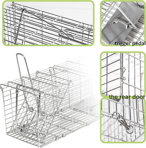 Miniatura 5 de Paquete de 2 trampas para ratas H&B, trampas para ratones, jaula de trampa de animales vivos humanitarios, 14.4 x 4.8 x 5.6 pulgadas, funciona para