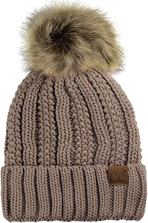 C C Thick Cable Fleece Beanie
