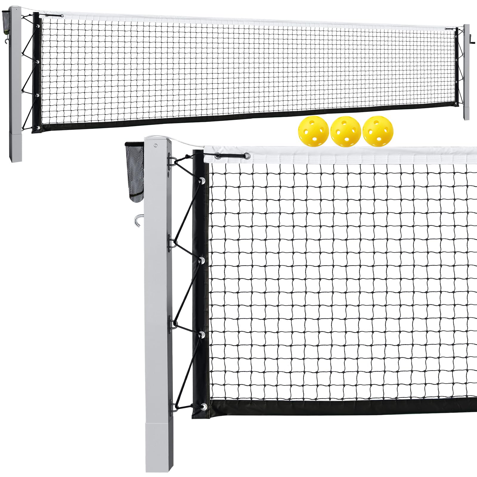 VANCL Pro Pickleball Net Portable with Wheels – 22ft Heavy Duty Pickleball Net System with Sturdy Aluminum Frame for Outdoor & Indoor – Nylon Net &