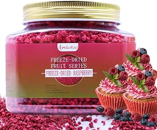 Amilutuo Freeze Dried Raspberries 100g - No Sugar Added, Natural Fruit Pieces for Snacks, Smoothies, Cakes & Muffins