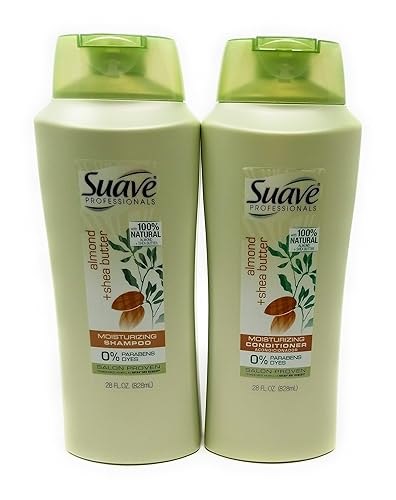 Suave Champú y acondicionador profesional de manteca de almendras y karité paquete de 2 unidades de 28 onzas líquidas cada uno