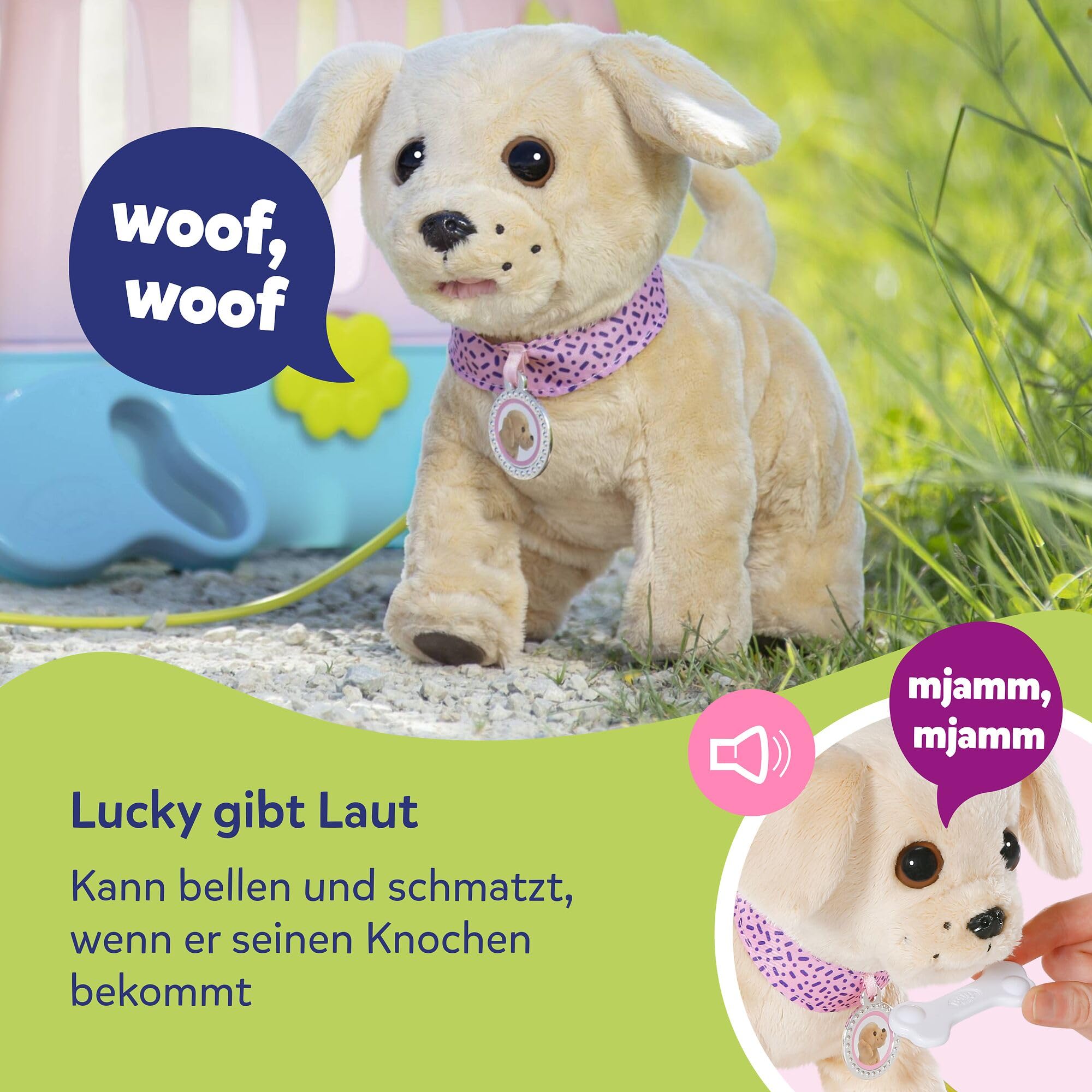 BABY Born Mein Hund Lucky mit Transportbox | 5 Funktionen, Transportbox, Batterien erforderlich