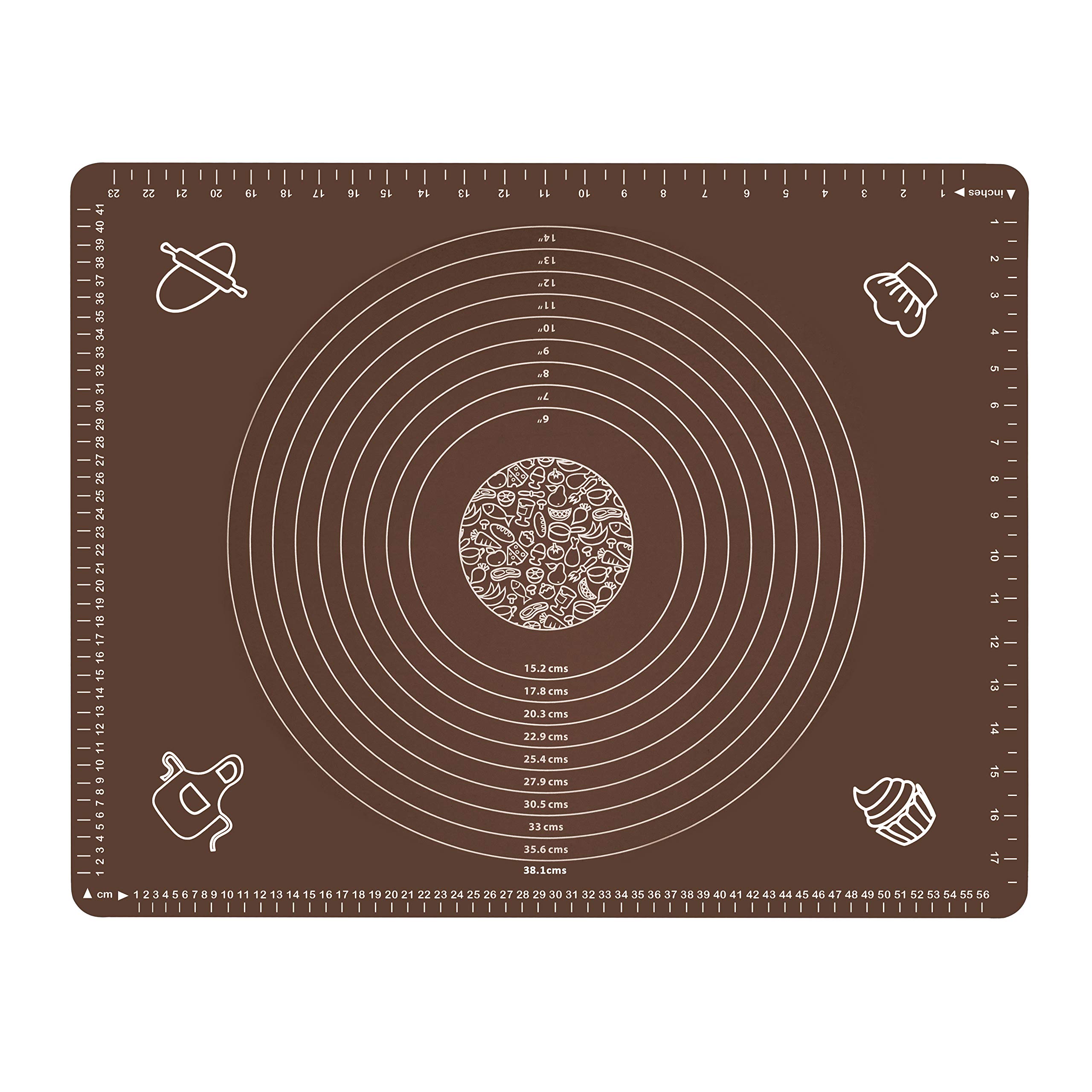 Silikon-Backmatte zum Ausrollen von Teig mit Maßen, 25,6 x 17,7 cm, BPA-frei, antihaftbeschichtet und rutschfest, für den Couchtisch, Backzubehör für Pizza, Kuchen
