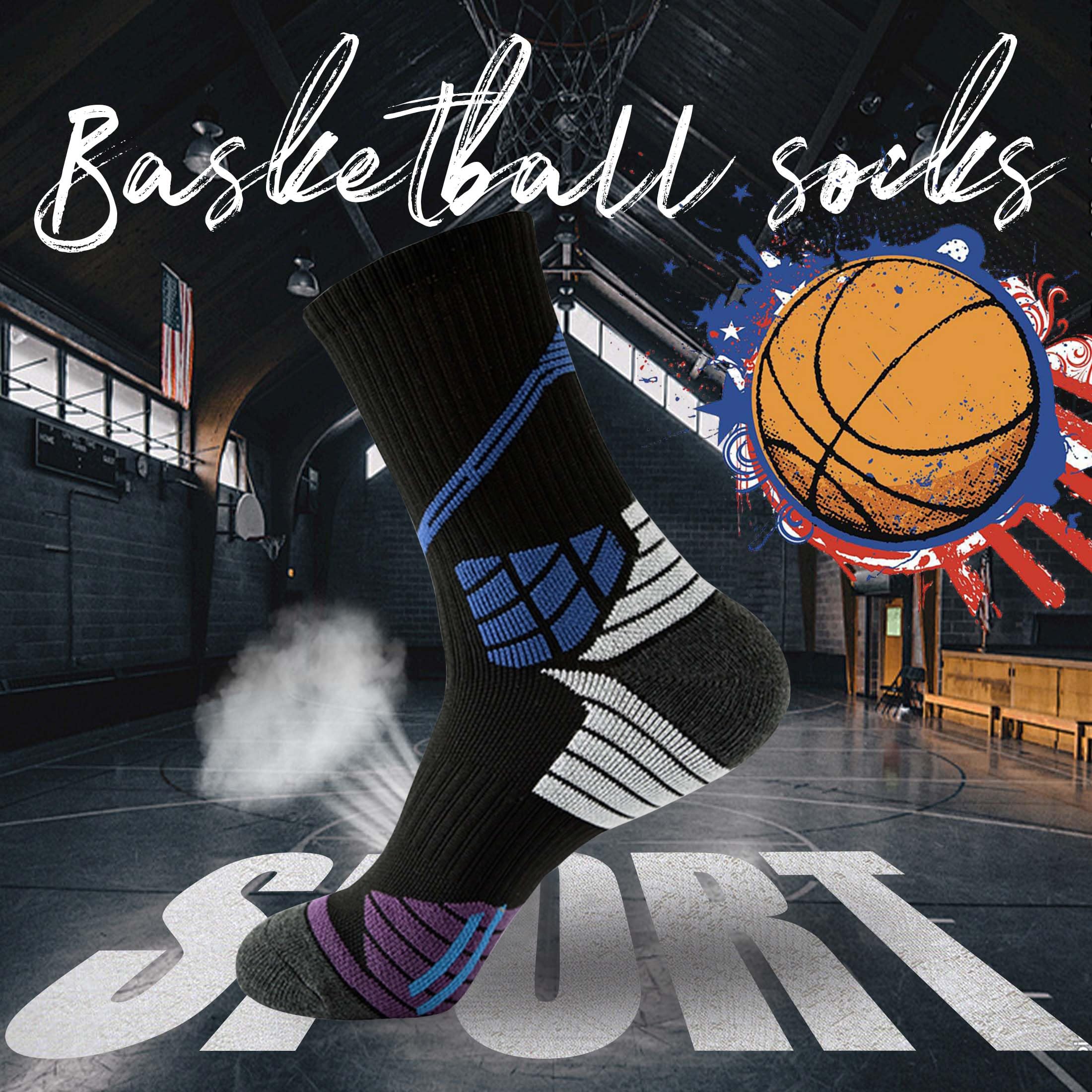Calcetines deportivos de baloncesto que absorben la humedad, calcetines tobilleros para hombre y mujer, 1/5/6 pares