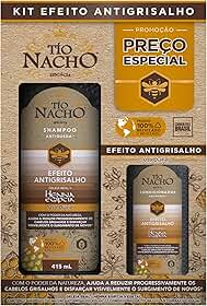 Tío Nacho Kit Shampoo + Condicionador Antigrisalho Antiqueda Natural com Geleia Real e Henna Vegetal – Redução Progressiva dos Fios Brancos e Fortalecimento Capilar (Shampoo 415ml + Condicionador 200ml)