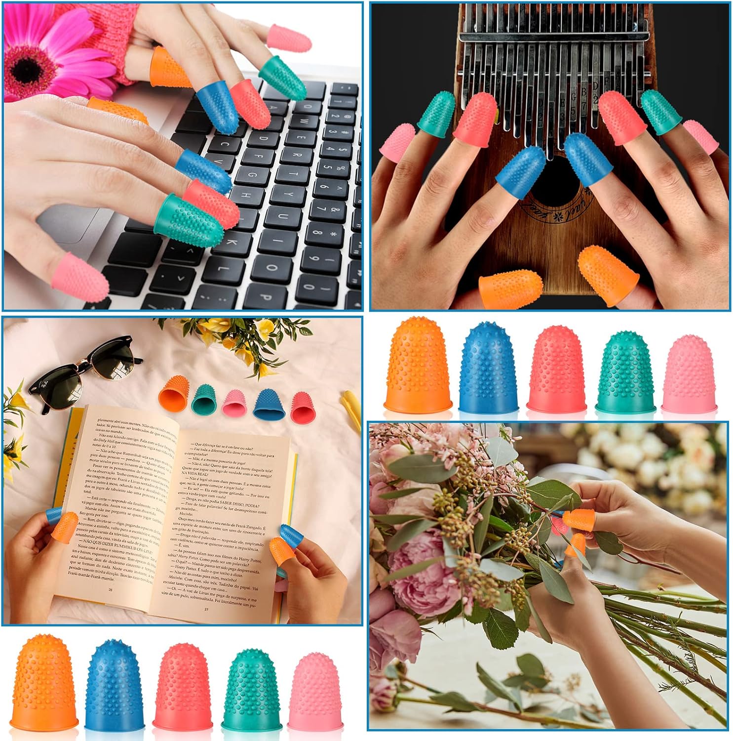 Rubber Finger Tips, Office Rubber Thimbles, Silicone Thimble Gripper, Thick Reusable Finger