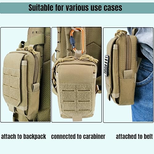 Miniatura 4 de Bolsa táctica Molle EDC, bolsa para teléfono celular Molle, bolsas de utilidad, organizador de dispositivos, soporte para teléfono, paquete de