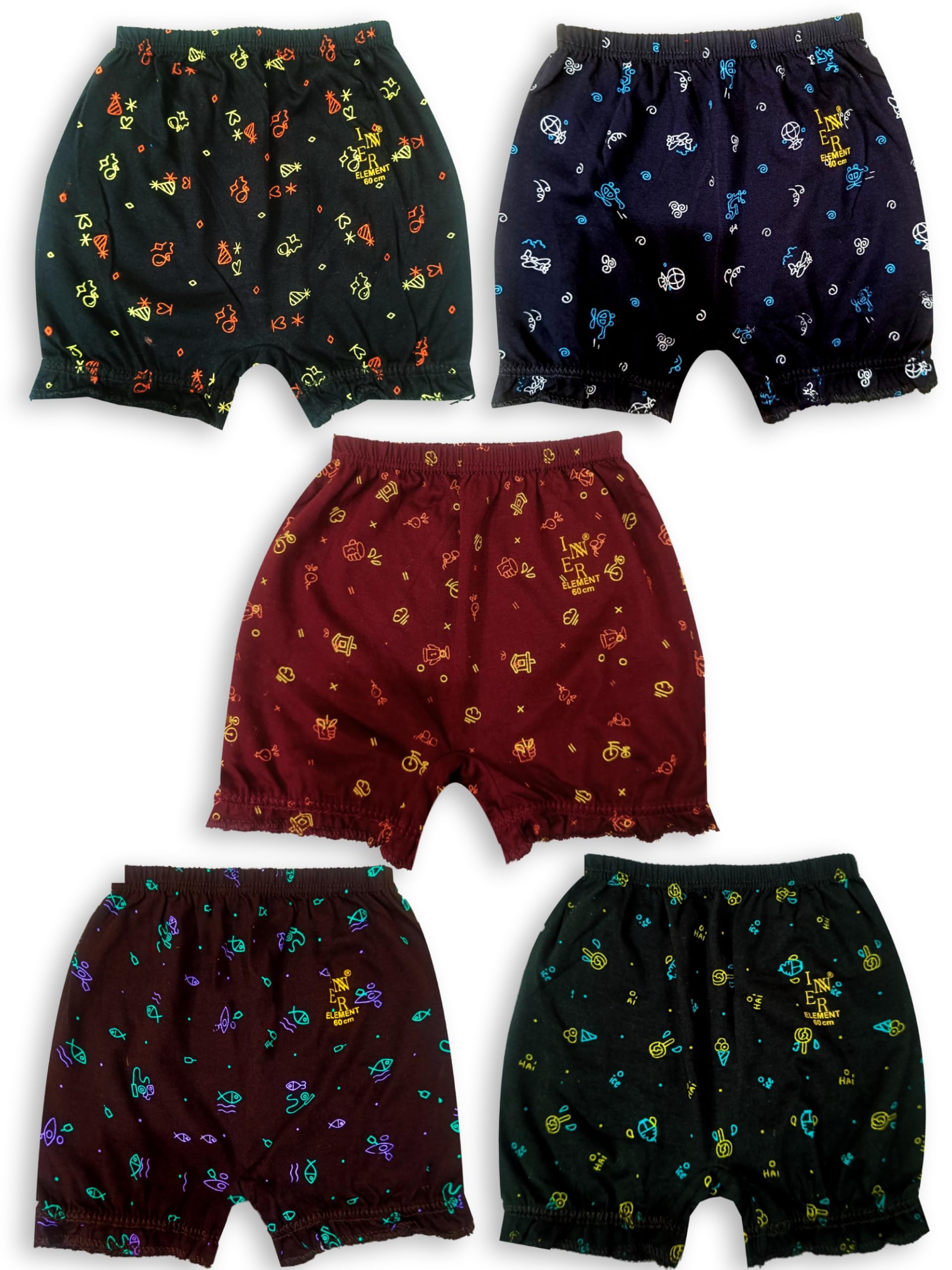 inner element Laides Full Print Dark Color Bloomer Panties Pack of 5-picture-39