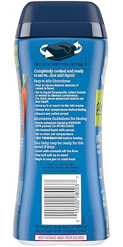 Miniatura 7 de Gerber Cereal para bebé Power Blend - Cereal para bebé probiótico con avena lentejas zanahorias y manzanas fabricado con granos integrales y
