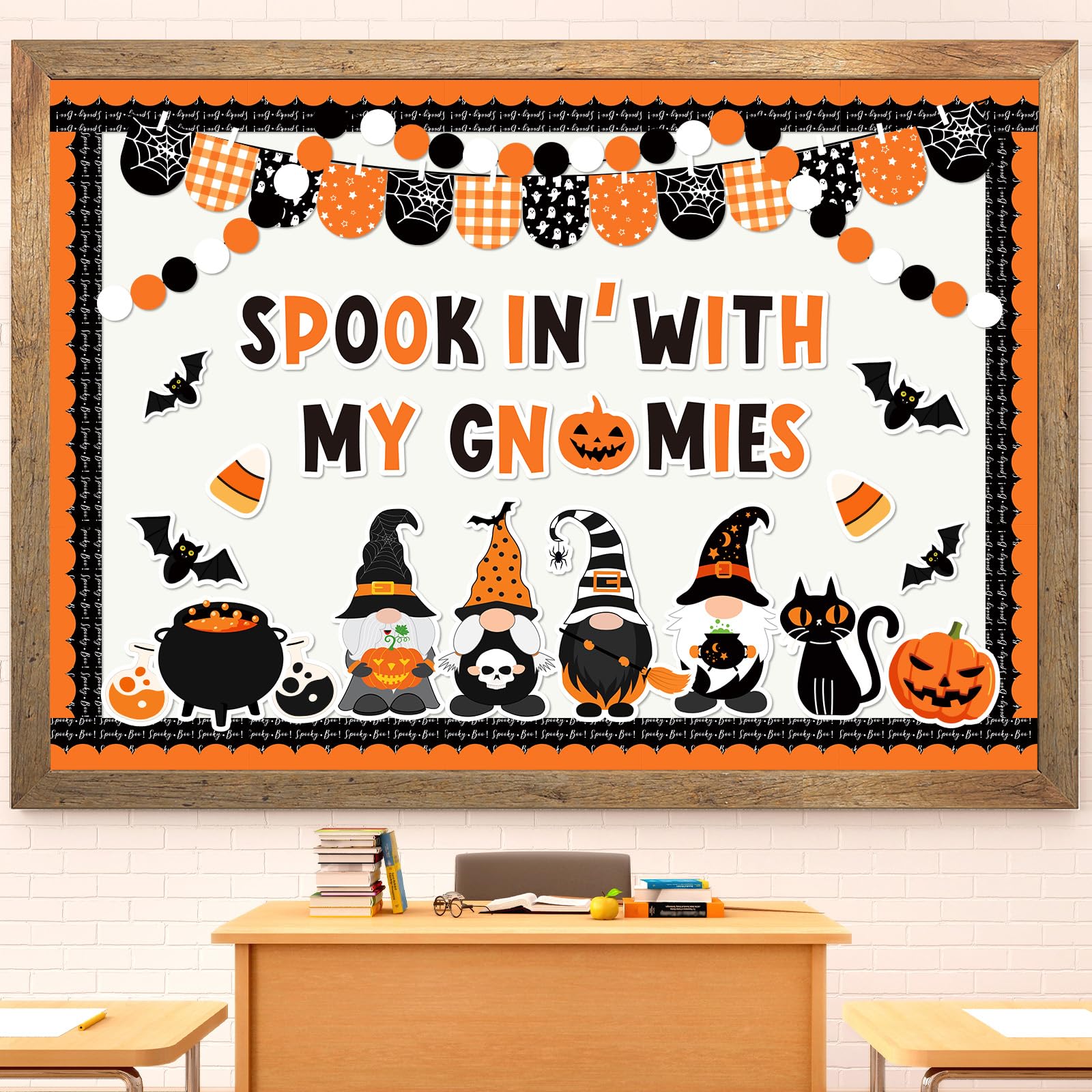 Panneaux d'affichage nains d'Halloween Whaline : 113 pièces orange et noir pour décoration festive