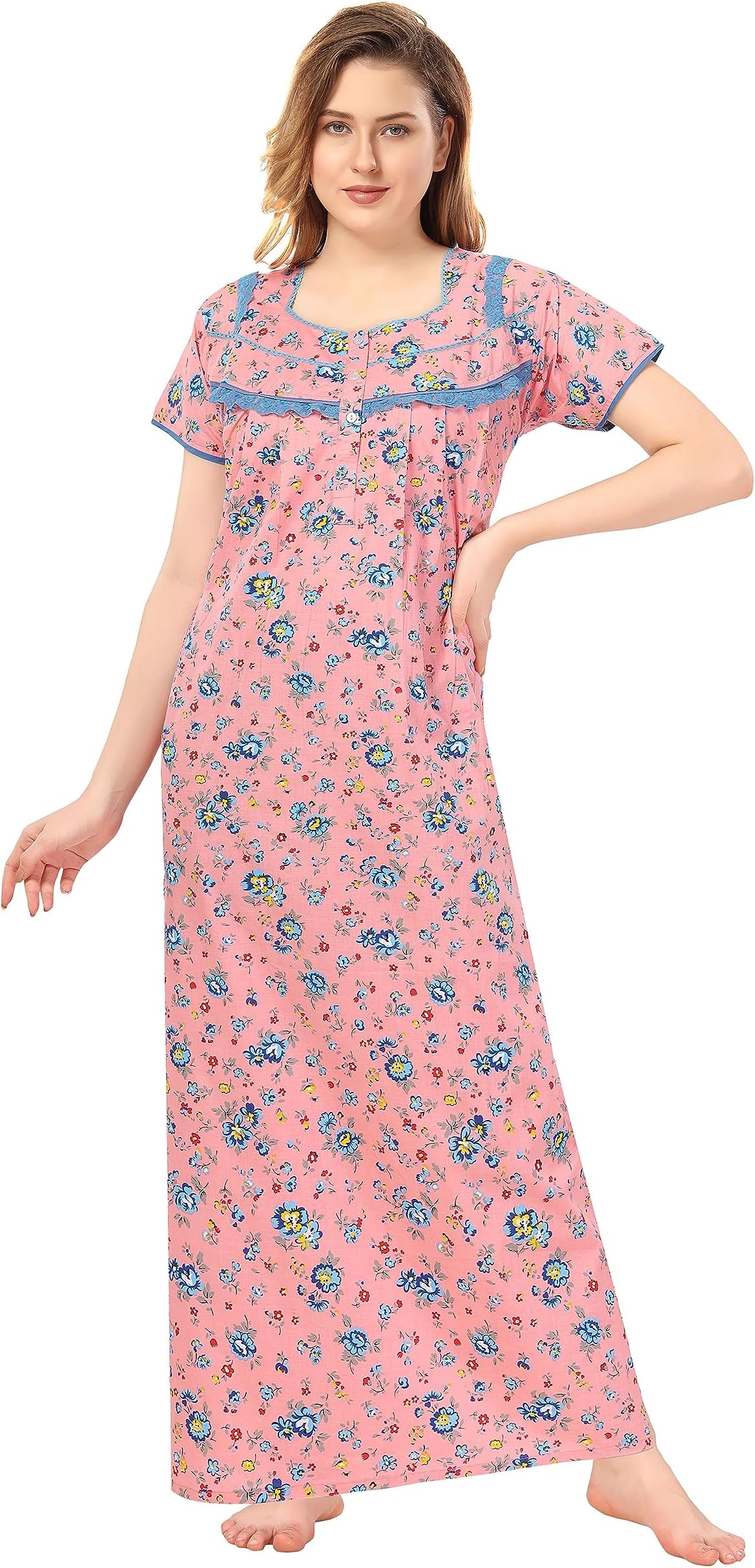 Soulemo Women Cotton Floor Length Nighty