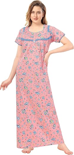 Soulemo Women Cotton Floor Length Nighty