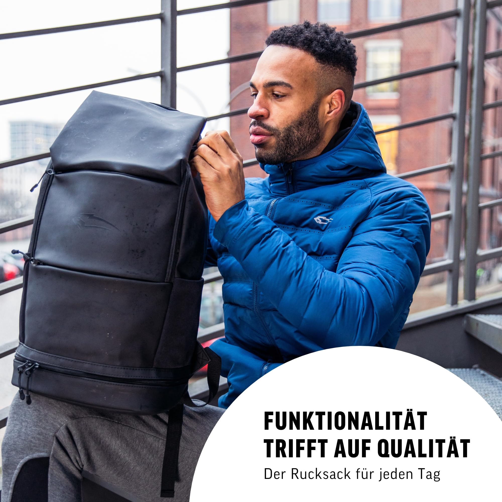 SMILODOX Rucksack Leslie, Unisex Reiserucksack, Fußball & Fitness Tasche, Sporttasche für Fitness, Gym & Alltag, Handgepäck Rucksack Wasserabweisend, 24L Wanderrucksack Damen & Herren