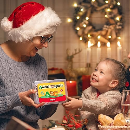 Miniatura 7 de JoyCat Imanes de madera gruesos del alfabeto para nevera, tamaño grande, lindo animal, colorido ABC, letras magnéticas, 26 letras mayúsculas, juego