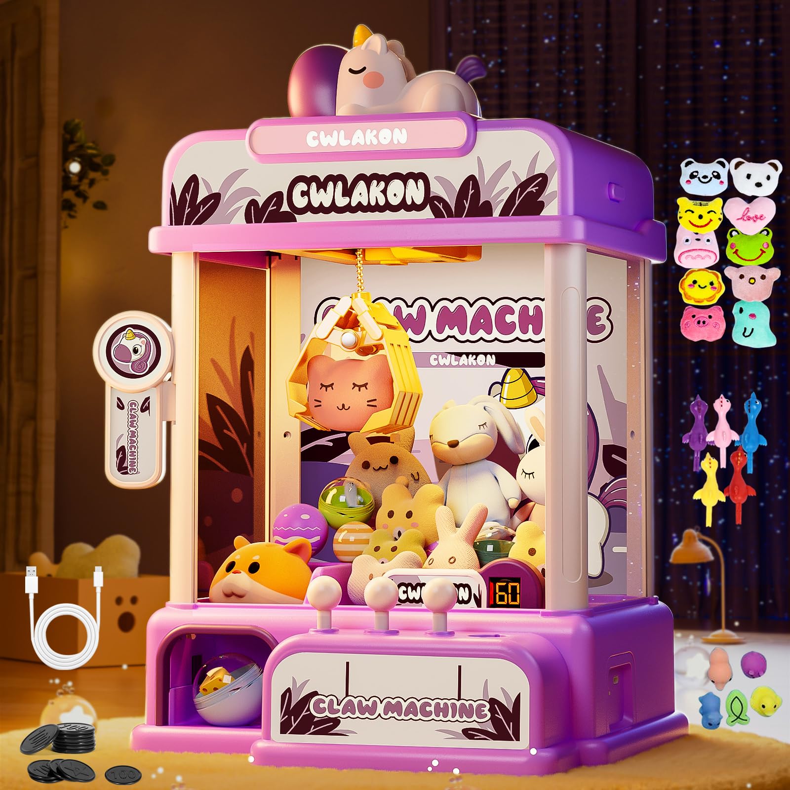 Amazon.com: CWLAKON Claw Machine for Kids, Mini Vending Machine