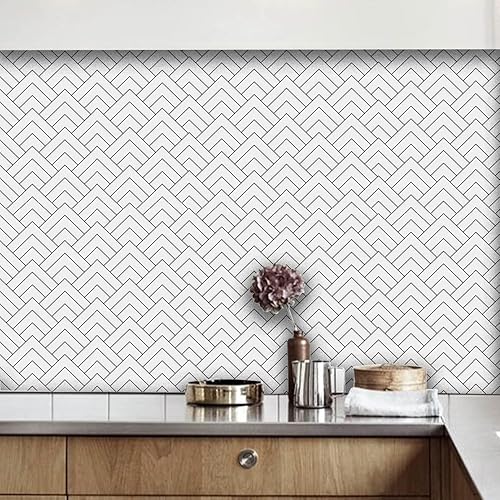 12 calcomanías de vinilo mate para azulejos de pared, autoadhesivas, autoadhesivas, de PVC, antideslizante, para cocina, baño, 8 x 8 pulgadas, negro