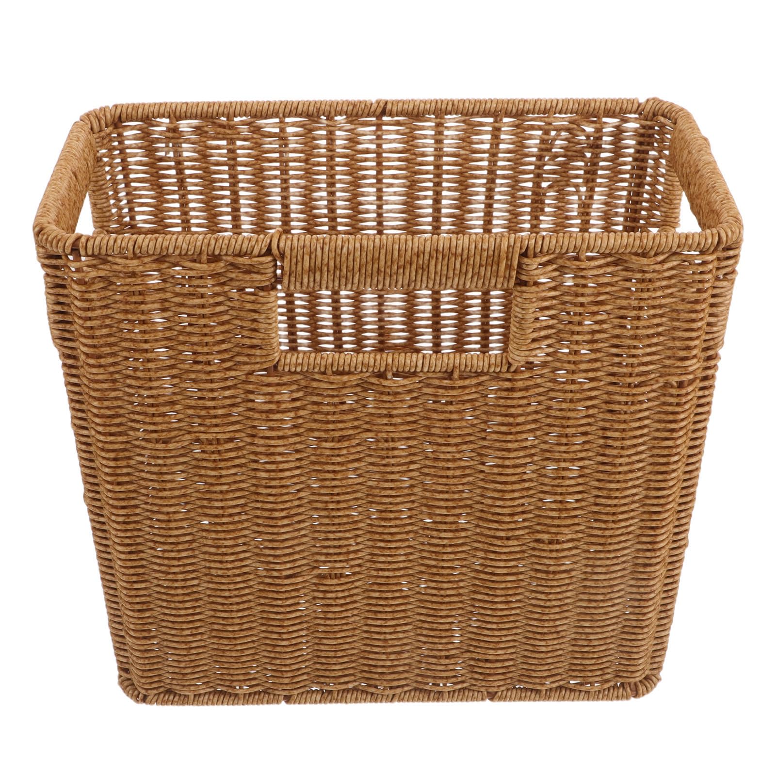 Cesta de Almacenamiento con Asa, Cesta Organizadora de Baño, Rectangular, Plástico, Multifunción, Fácil de Transportar, para Libros y Periódicos, Cocina y Salón
