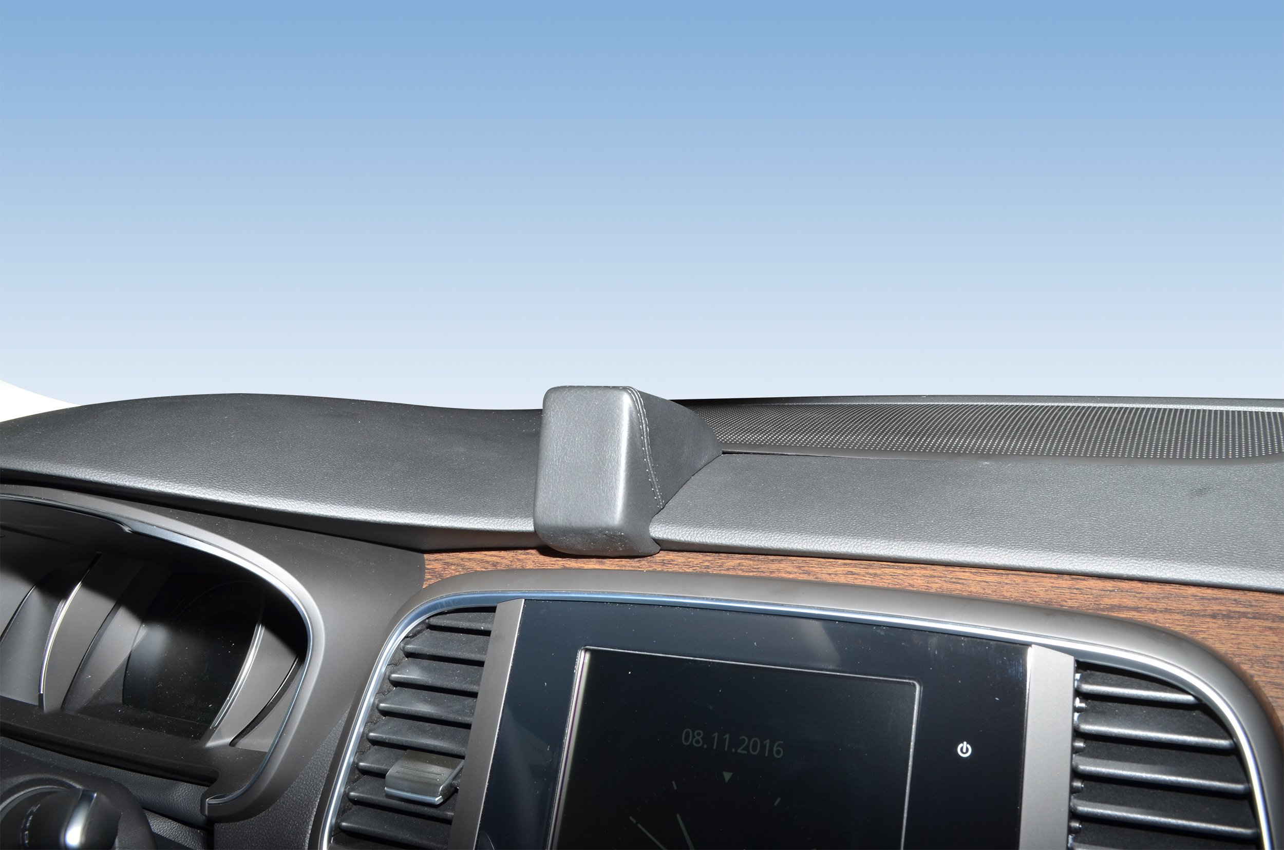 KUDA Uchwyt na telefon komórkowy pasujący do Renault Talisman od 2016 roku – konsola telefoniczna do smartfonów, telefonów komórkowych, nawigacji i wielu innych – konsola ze sztucznej skóry, czarna,