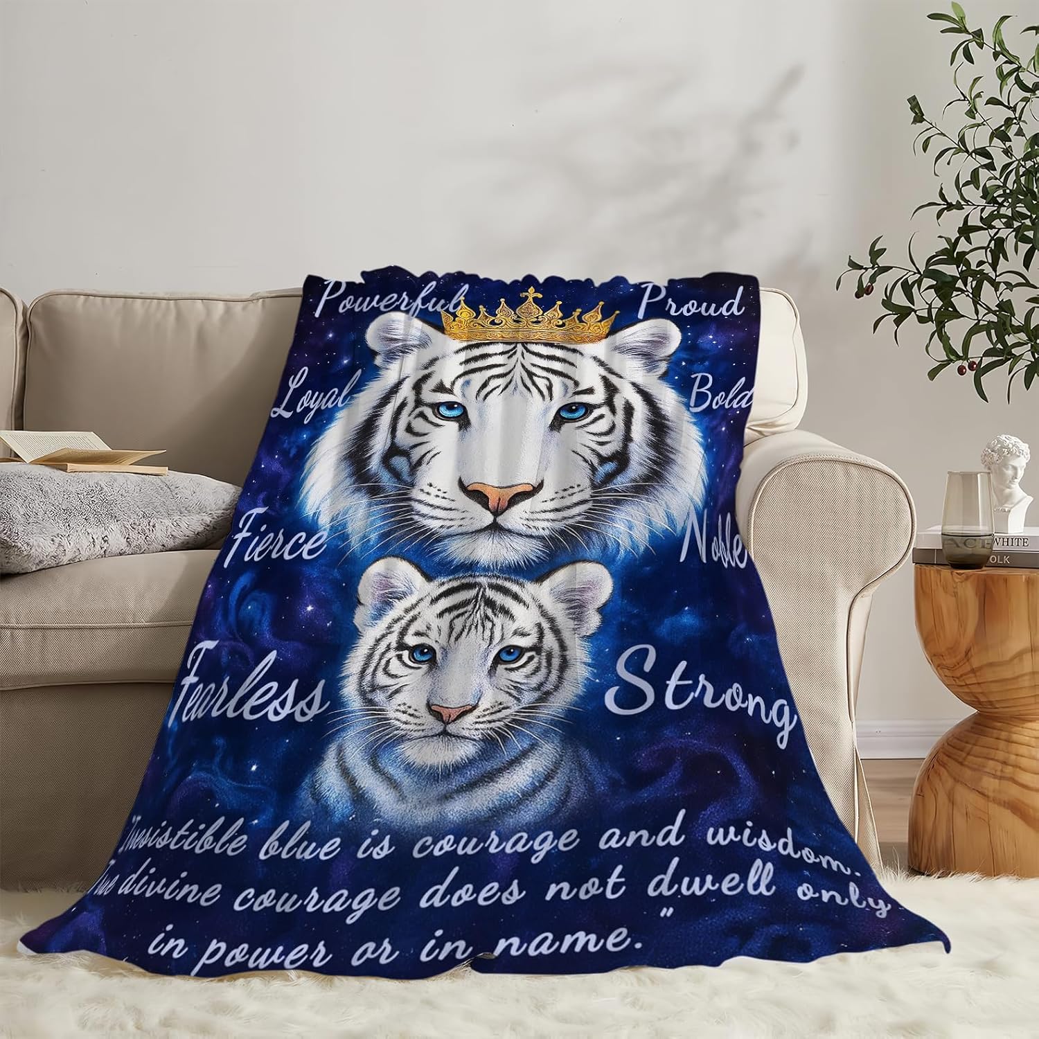 Tiger Blanket Inspirational Tigers Throw Blanket Soft Warm Cozy Fleece Fuzzy Plush Flannel Blankets Gifts for Girls Women Boys Kids Adults 40"X50" - Image 6