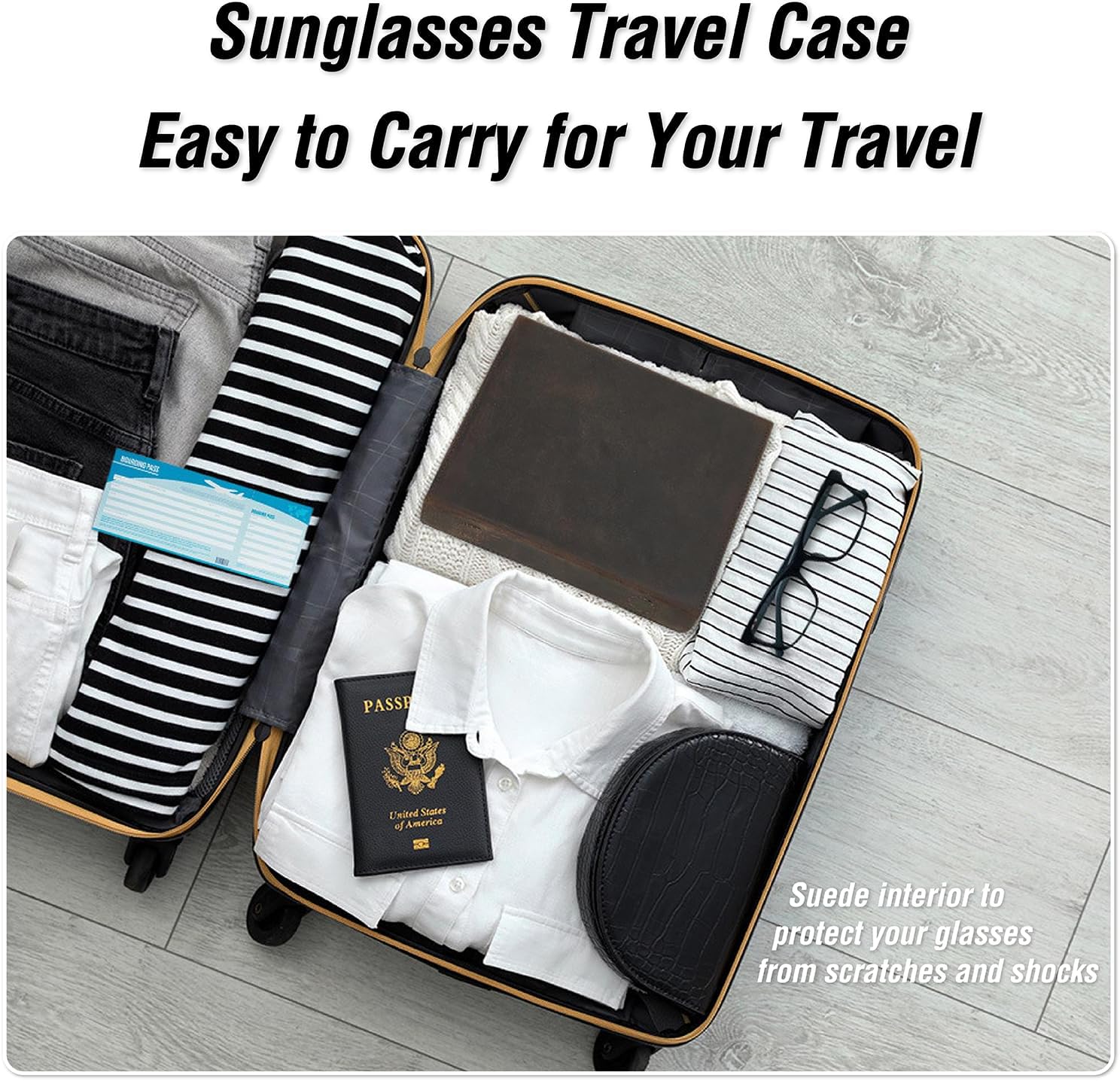 Sunglasses Organizer Case for Man & Woman, Top Grain Leather & Handmade, Portable Travel Eyeglasses Storage Holder