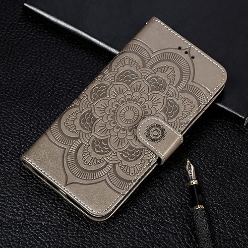 Miniatura 6 de EYZUTAK Funda de piel con diseño de mandala para Samsung Galaxy S8 Plus, con tapa y ranuras para tarjetas, soporte magnético, funda protectora ultra