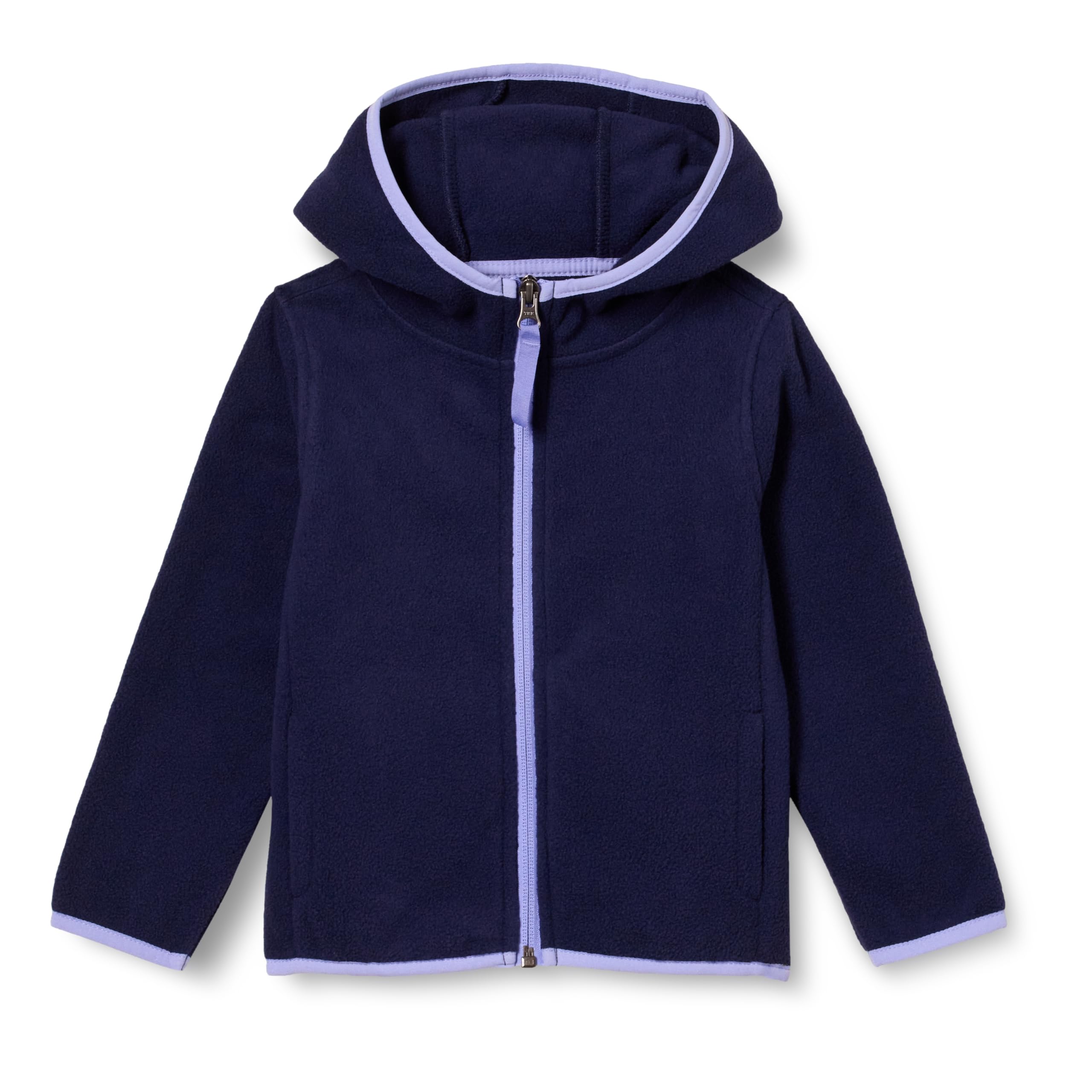 Amazon Essentials Girls and Toddlers' Fleece Full-Zip Hooded Lightweight Jacket for Spring