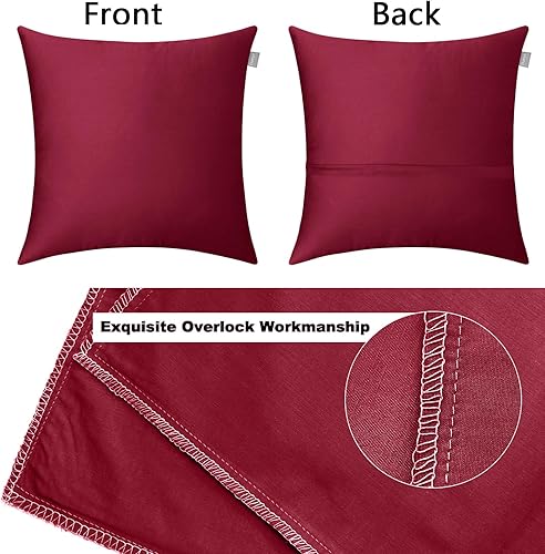 Vista 281 de Thmyo Paquete de 2 fundas de almohada cuadradas decorativas de algodón, fundas de almohada de sublimación en blanco, fundas de cojín blancas