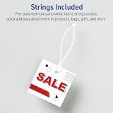 Avery® Square Printable Tags, Sure Feed® Technology, 1.5" x 1.5", White, Includes String, Laser/Inkjet Printable, 200 Total, Great for Branding, Gifts, Merchandising, and More (22849) – view 2