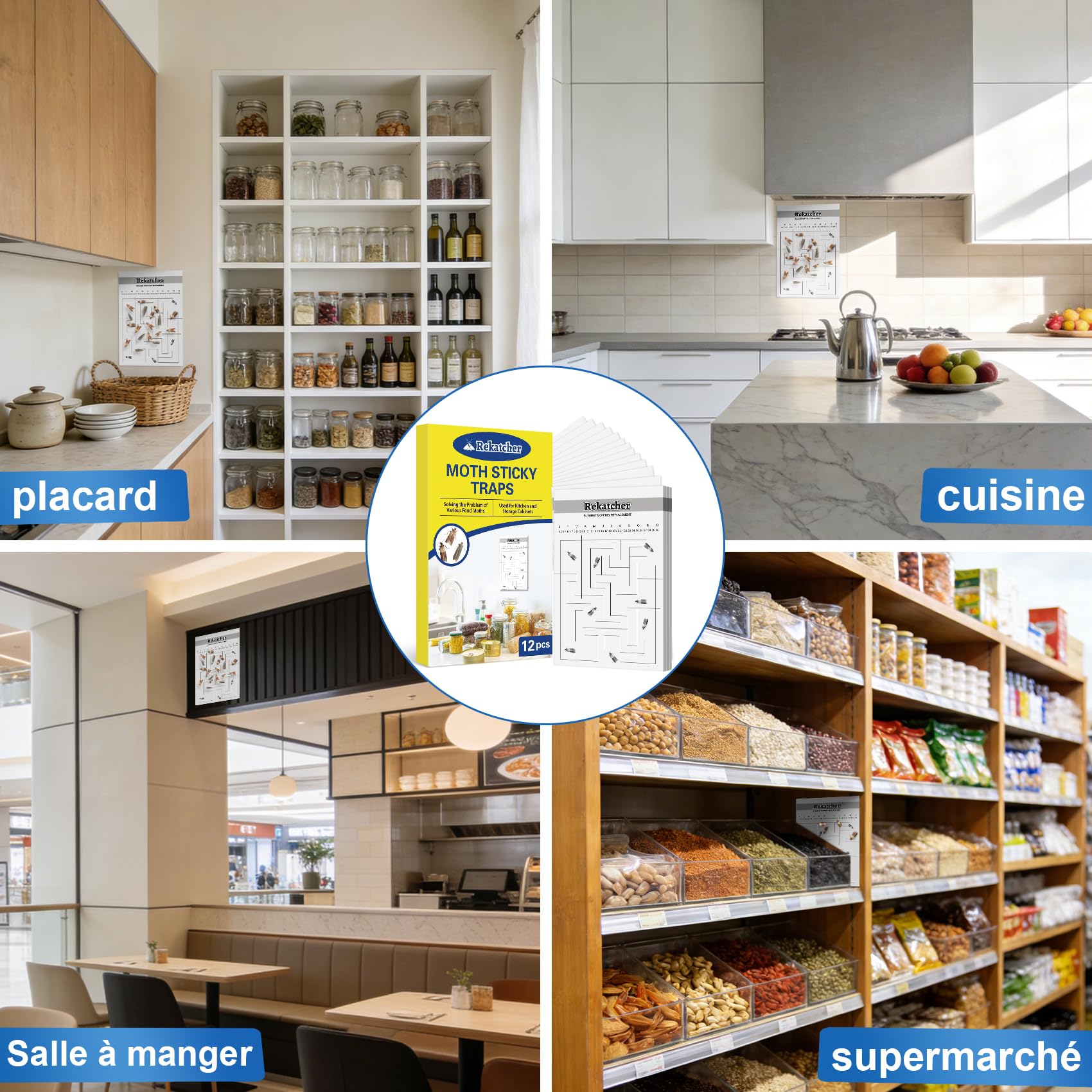 20 Pièces Anti Mites Alimentaires Piege Mites Alimentaires Piège Mite Alimentaire Anti Mite Alimentaire avec Le Plus Grand Attrait Convient pour Le Restaurant De Garde-Manger De Cuisine