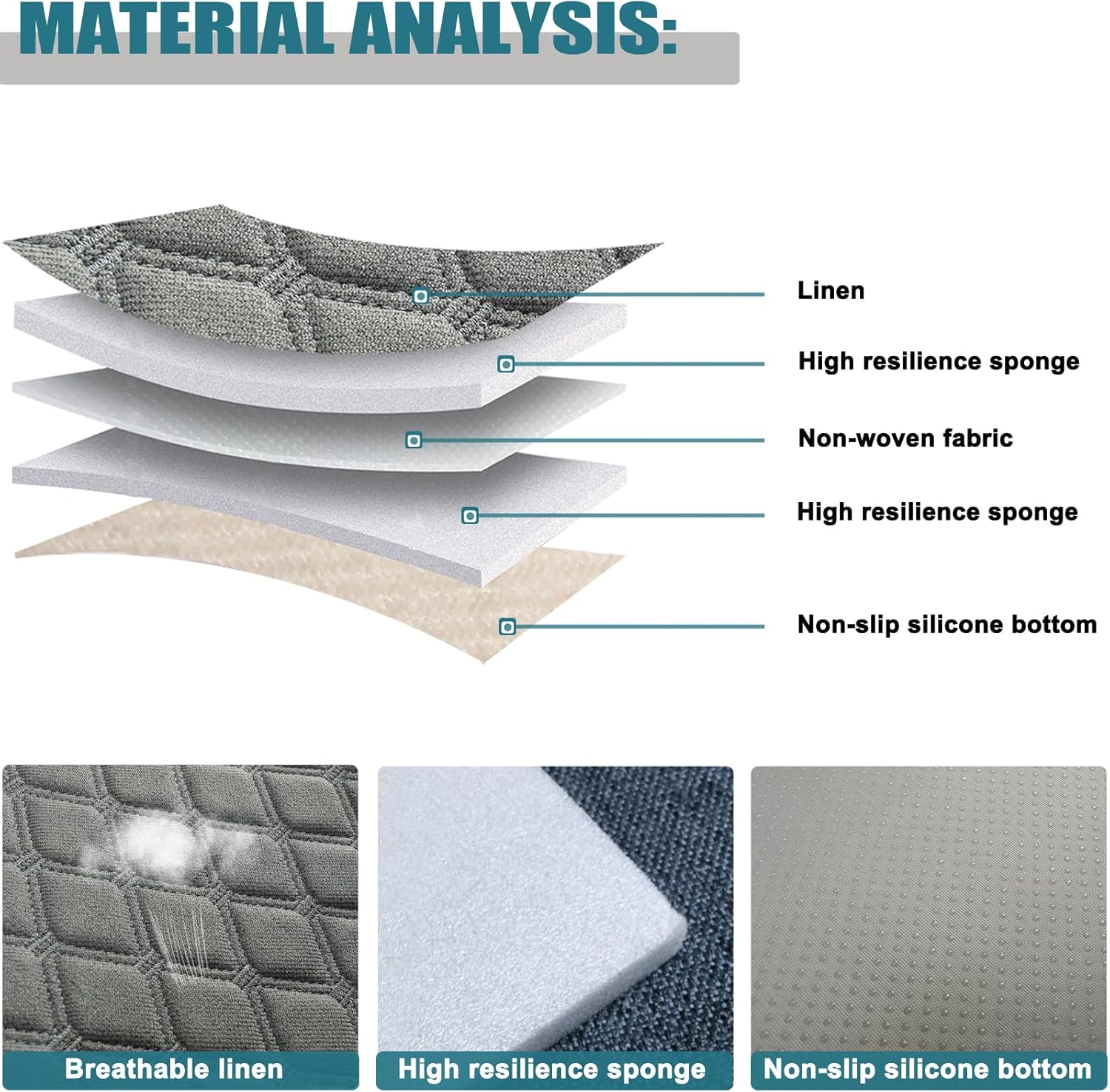 West Llama Linen Car Seat Covers-Breathable & Soft-Front Car Seat Protector Universal Fit 90% Cars,SUVs,Trucks,Diamond Pattern-1Pair,Gray