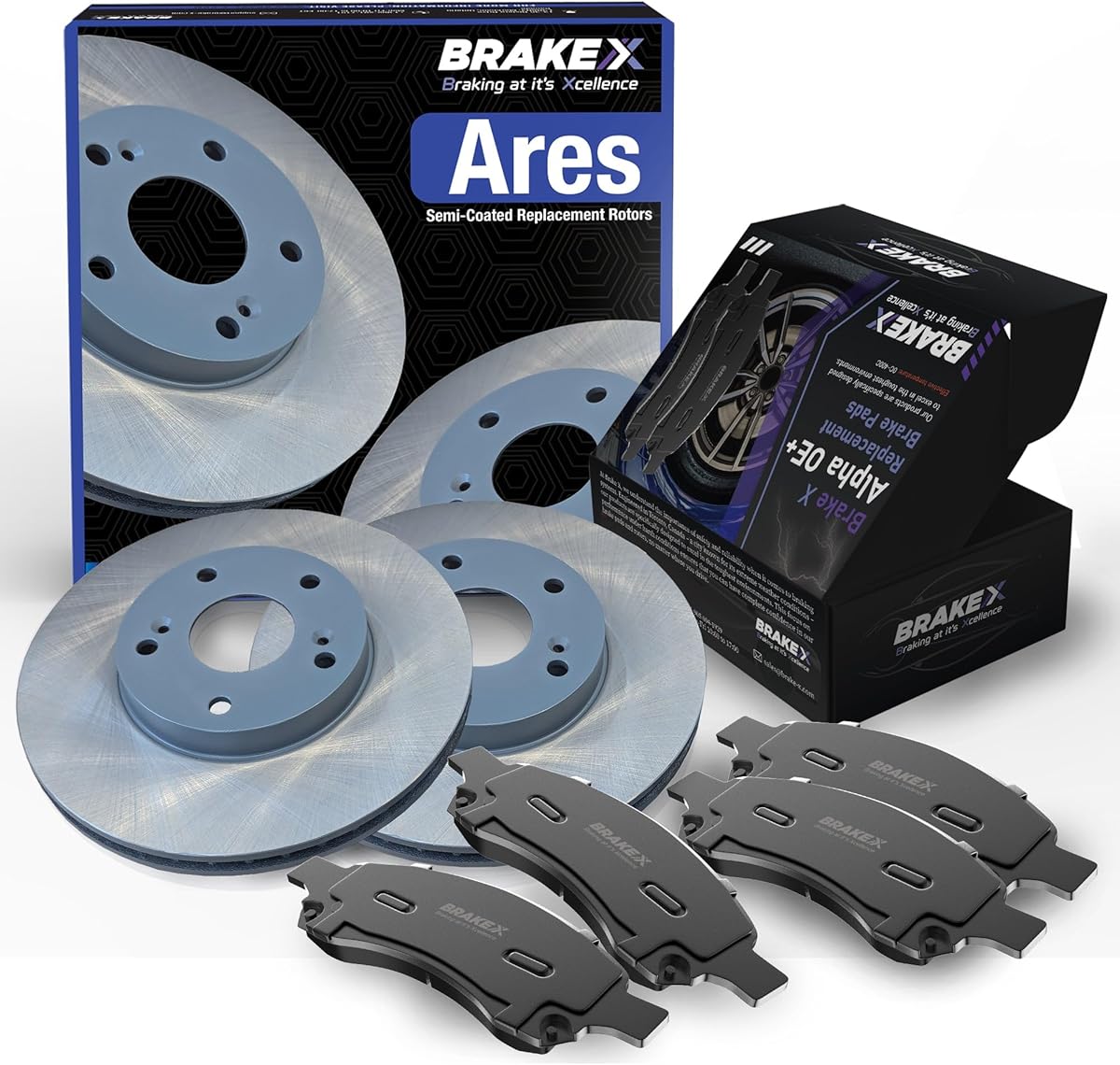 Brake X Front Brake Pads and Rotors Kit replacement for 2013-2016 Toyota Rav4 | ARES Semi Coated Rotors and Alpha Ceramic Brake Pads : Amazon.ca: Everything Else