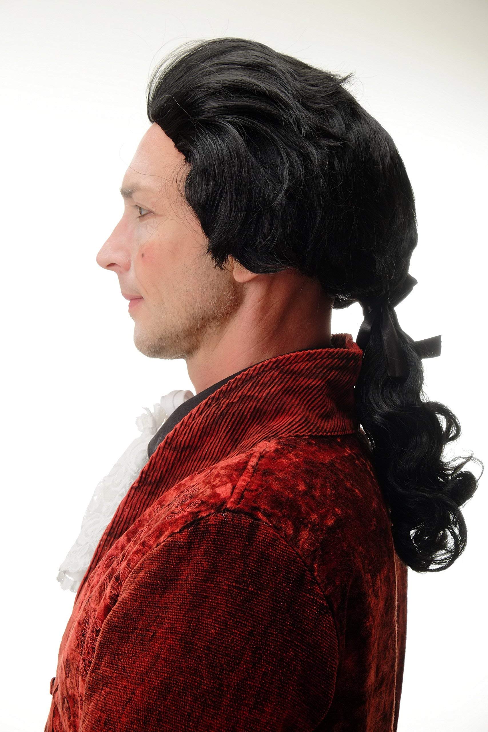 WIG ME UP Karneval Perücke Blond Mit Zopf – Barock Edelmann Look, Für Halloween & Fasching