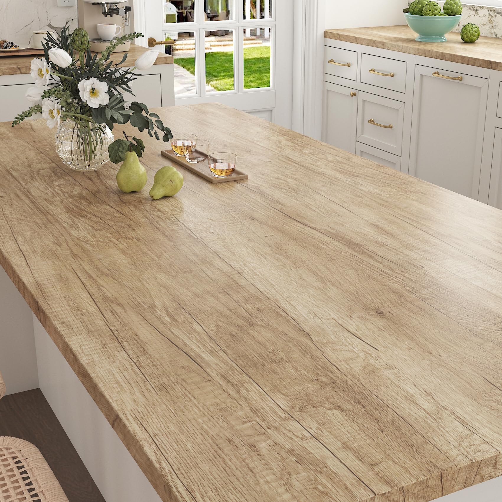 Decotalk Vinilo Encimera Cocina Madera Resistente al Calor 81X300cm Papel Adhesivo para Muebles Marrón Oscuro Papel Pintado Autoadhesivo Pared Cocina Baño Vinilo Adhesivo Muebles Armario Mesa Puerta