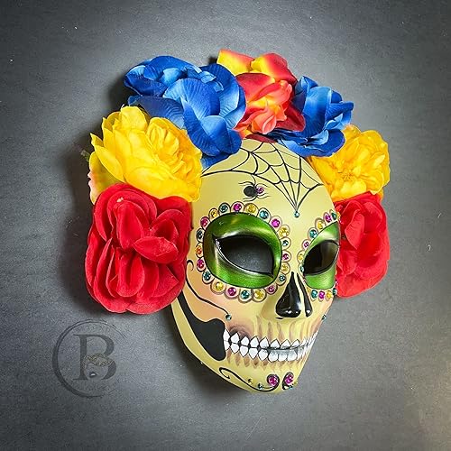 Miniatura 2 de Máscara de calavera para el Día de los Muertos de araña, Día de los Muertos, máscara de esqueleto para disfraz de Halloween, máscara de esqueleto