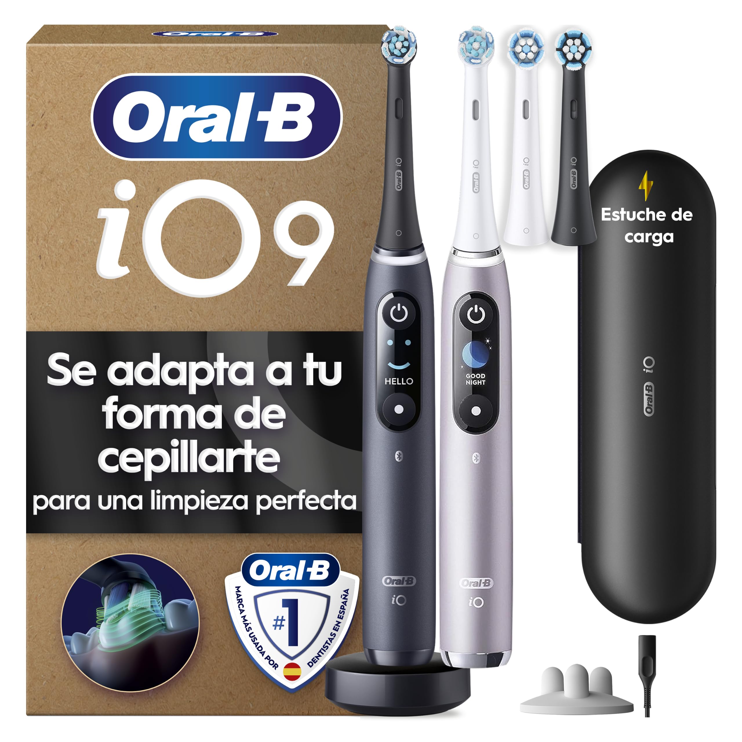 Oral-B iO 9 Cepillos de Dientes Eléctricos, Negro y Rosa, Pack de 2 en oferta en Amazon