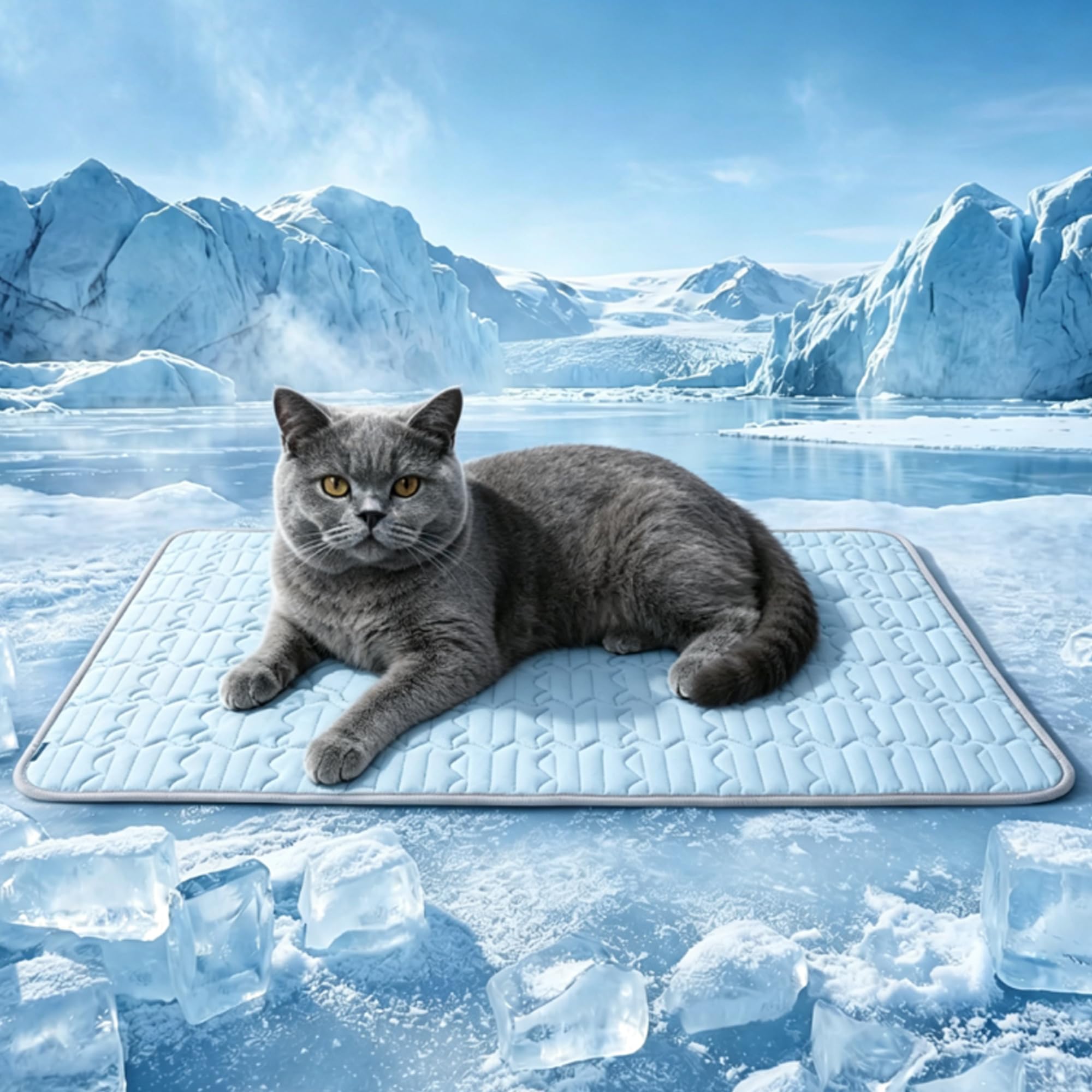 Lonivea Cooling Mat,Gel-Free 3 to 4 Degrees Cooler in Minutes，Blue：20*28in