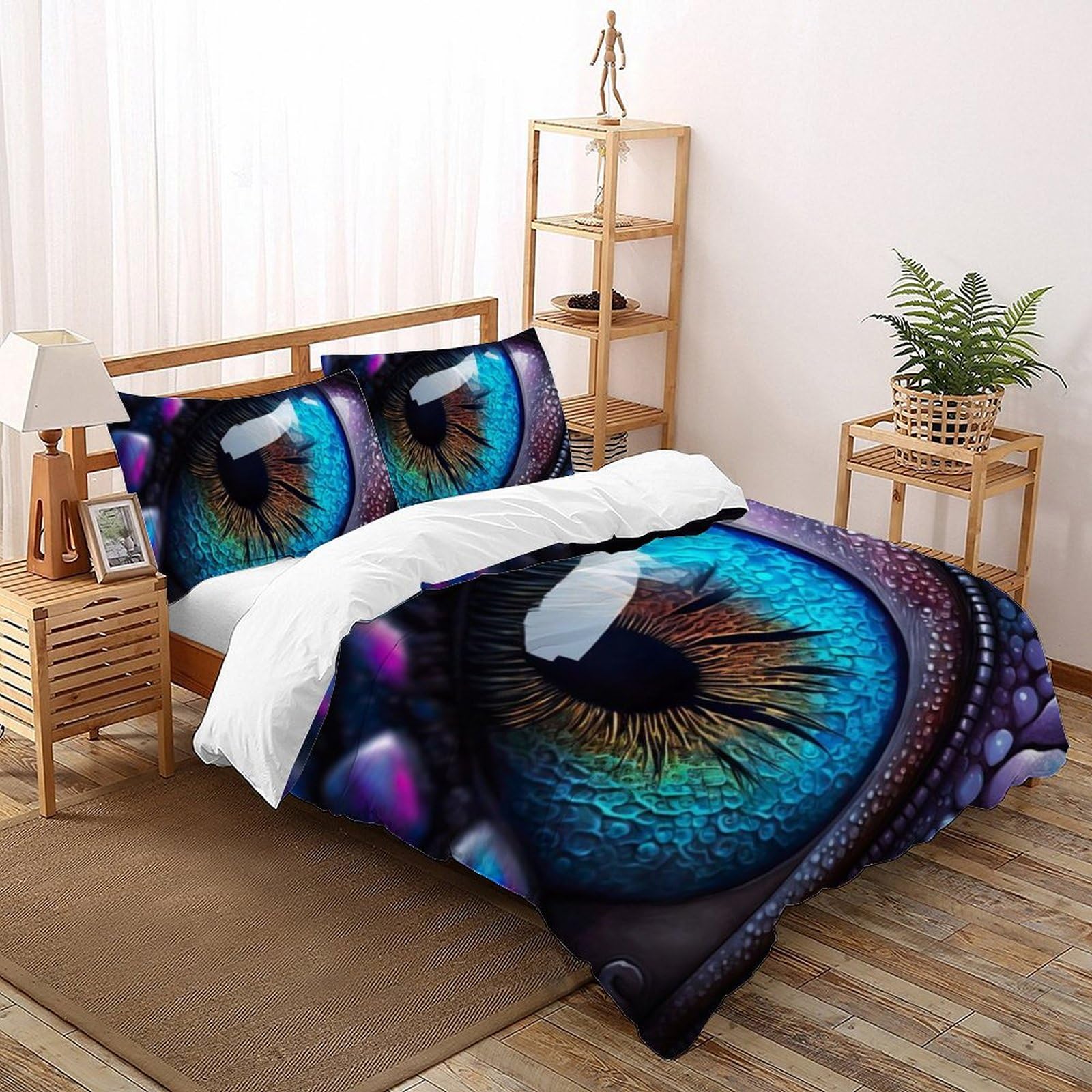 Parure de lit dragon coton anti-transpiration housse 3D douce 200x200