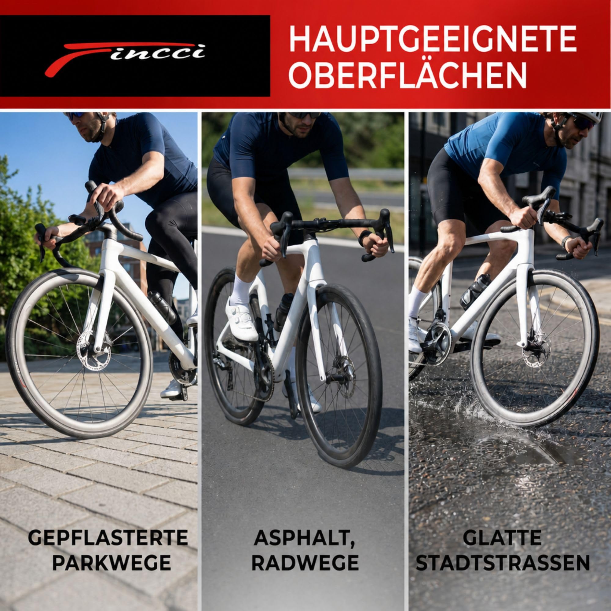 Fincci Rennrad Reifen 28 Zoll Set 2er 700x25c Faltbar 25-622 Kevlar 60 TPI | Fahrradreifen 28 Zoll 700x25c Superleicht 225g Faltreifen 2 Stueck fuer High Speed Road Bike Performance Fahrrad Mantel