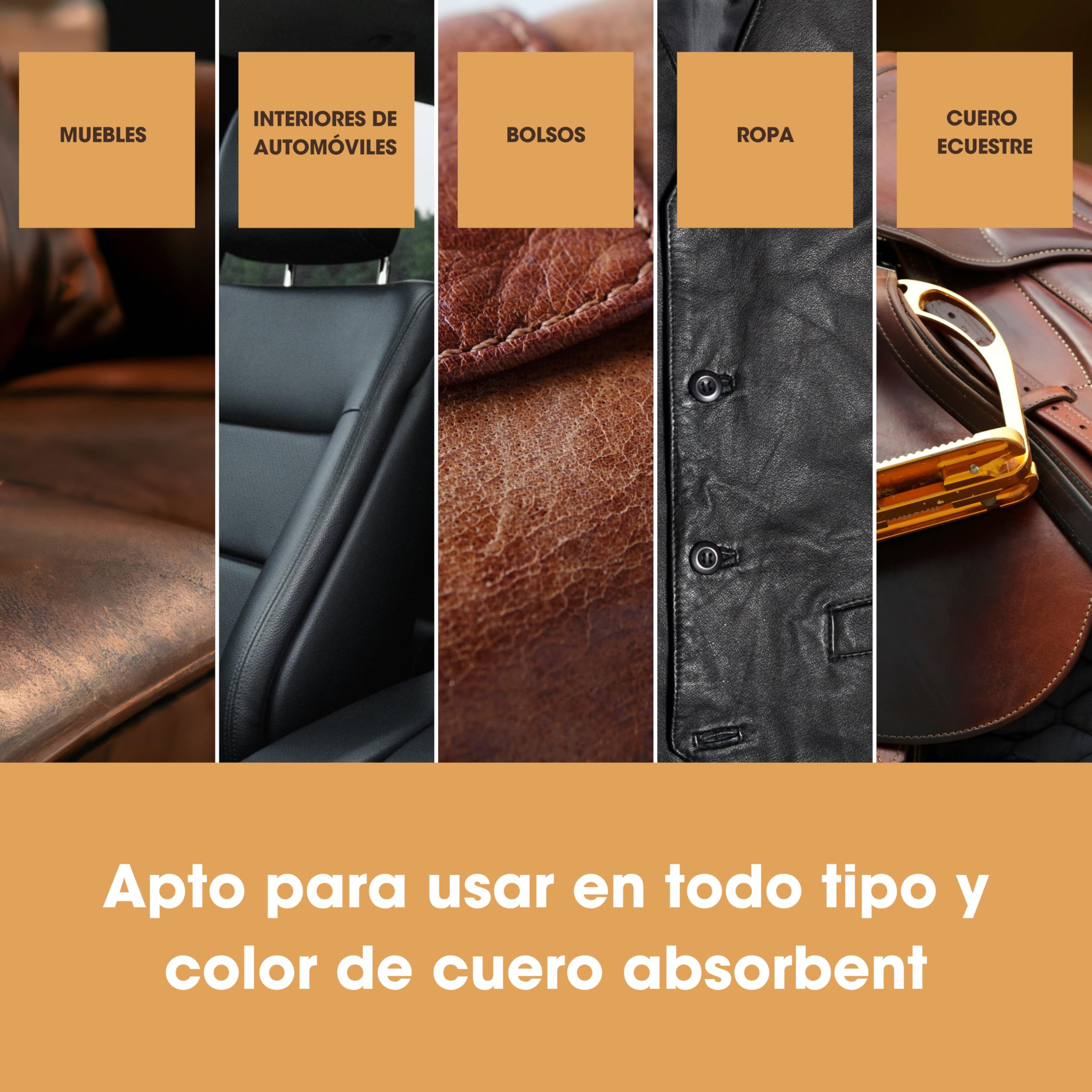 Furniture Clinic Bálsamo Recolorante para Cuero - Restaurador Color Cuero Muebles, Sofá Desgastado, Automóviles (Marrón Oscuro)