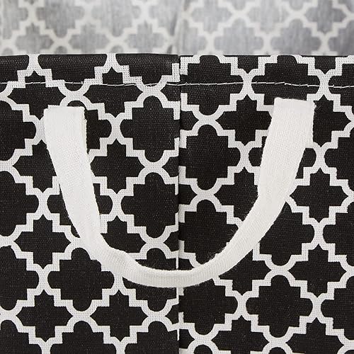 Miniatura 3 de DII Laundy Collection, cubo plegable recubierto de polietileno, celosía negra, cesta para la ropa sucia