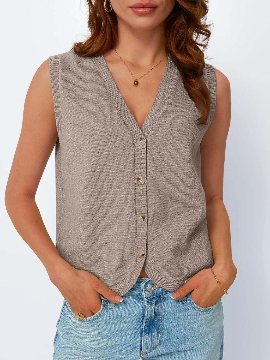 LILLUSORY Womens Fall Fashion Sweaters Vest Tops Knit Sleeveless Button Down V Neck Casual Clothes Trendy Outfits 2026 - Image 2