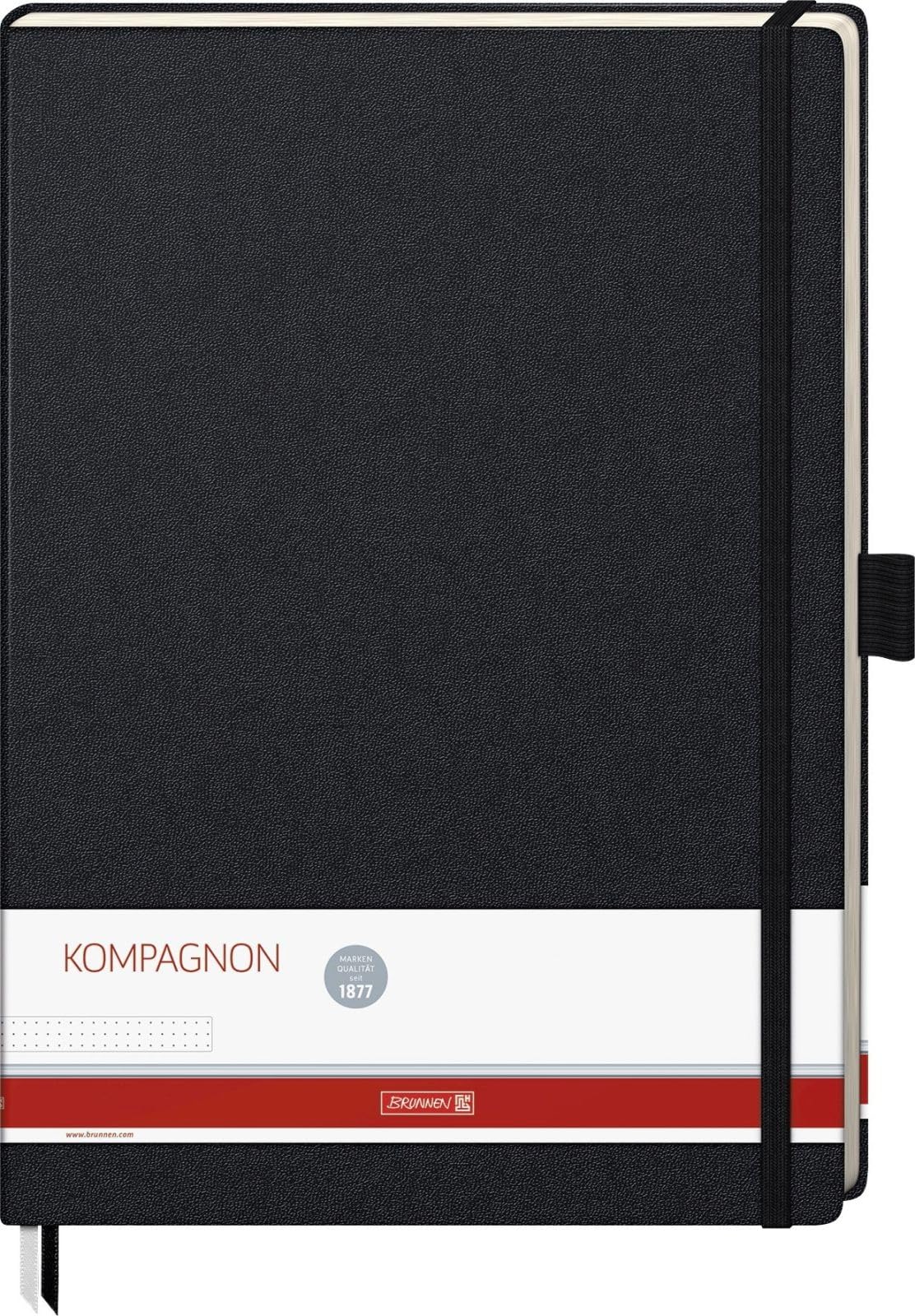 Brunnen 105528905 Notebook Kompagnon Classic Hard Cover 21 x 29.4 cm, Dotted, 192 Pages (One Piece), Black - Image 3